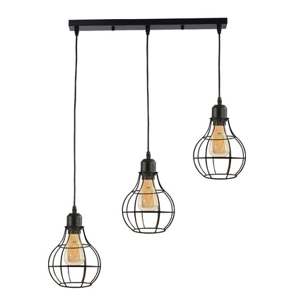 Modern Metal Cage Pendant Light | Unique Design |  Brushed Silver~2559