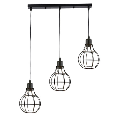 Modern Metal Cage Pendant Light | Unique Design |  Brushed Silver~2559