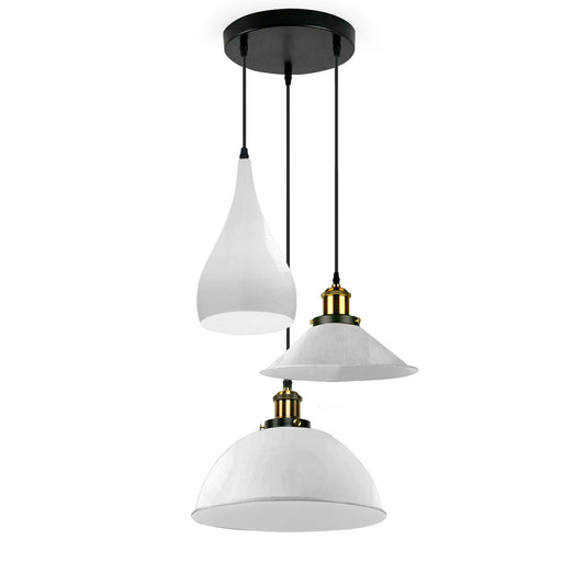 Modern 3 Head Metal Hanging Light Shade Ceiling Pendant Light White~2572