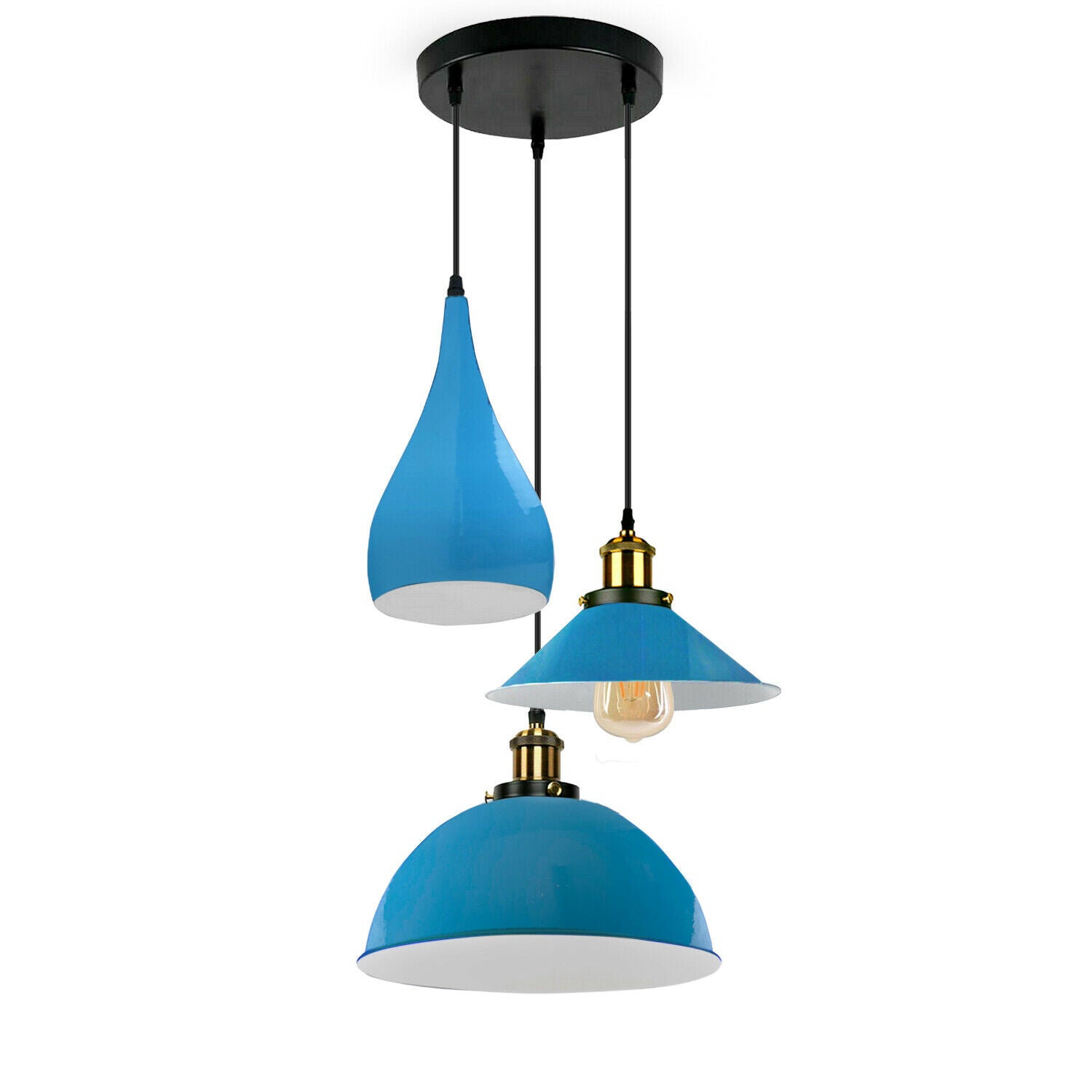 Blue pendant shop light