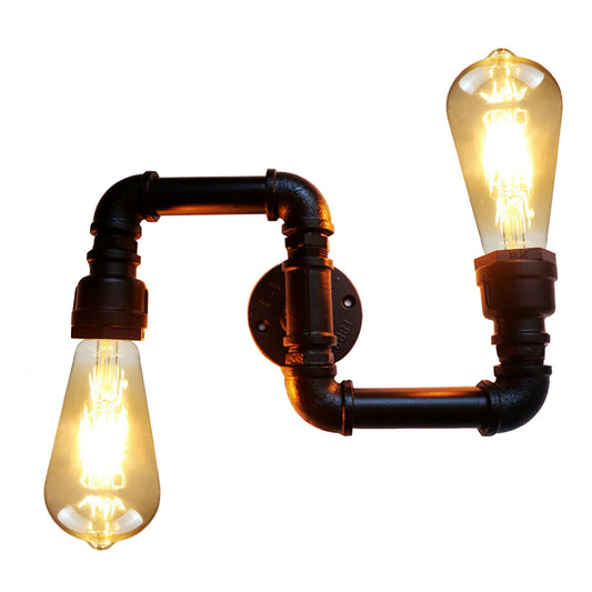 Wall Lights Industrial Metal Water Pipe Wall Lamp~2607