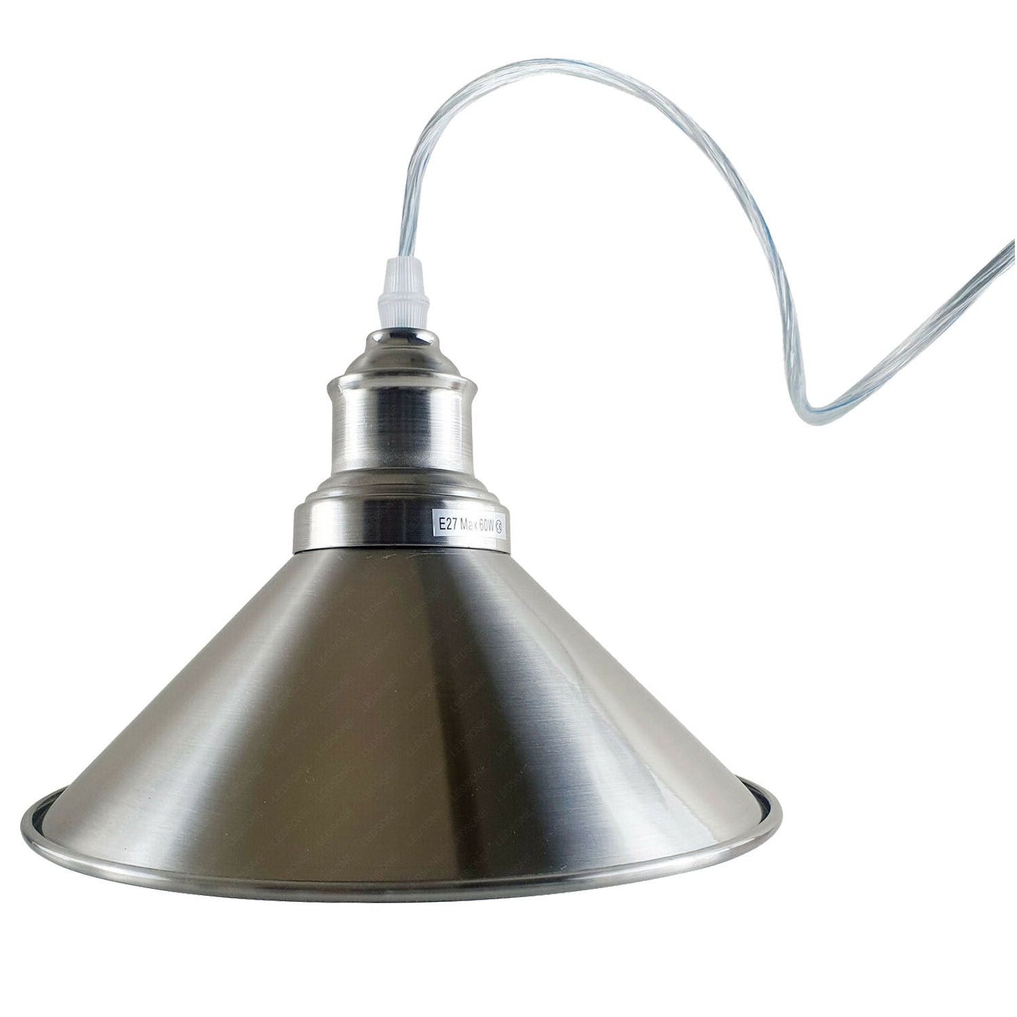 Modern Vintage Metal Cone Shape Stain Nickel Pendant Light