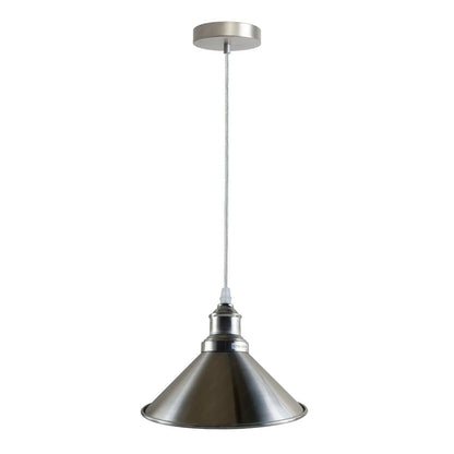 Modern Vintage Metal Cone Shape Stain Nickel Pendant Light