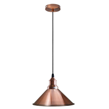 Modern Retro Vintage Metal Cone Shape Copper Pendant Light