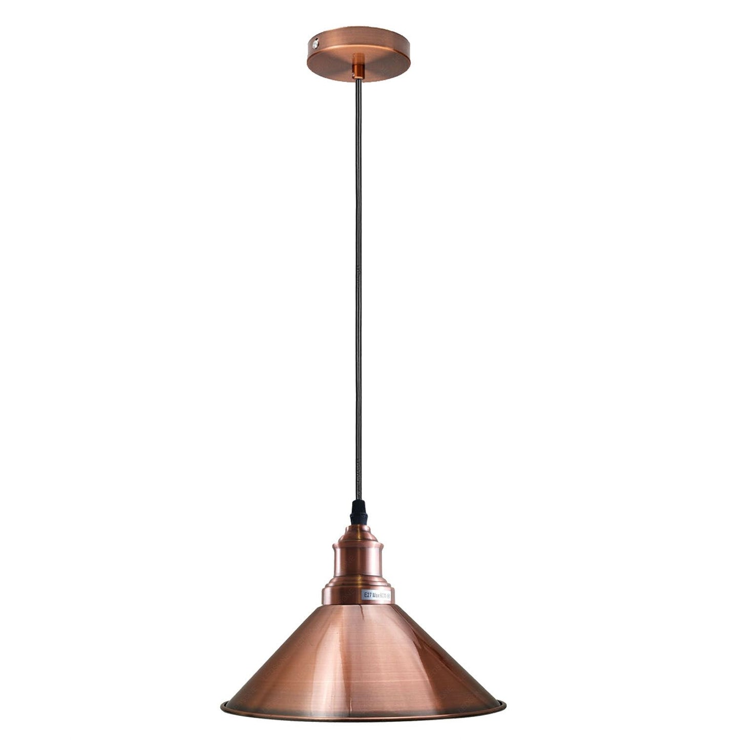 Modern Retro Vintage Metal Cone Shape Copper Pendant Light