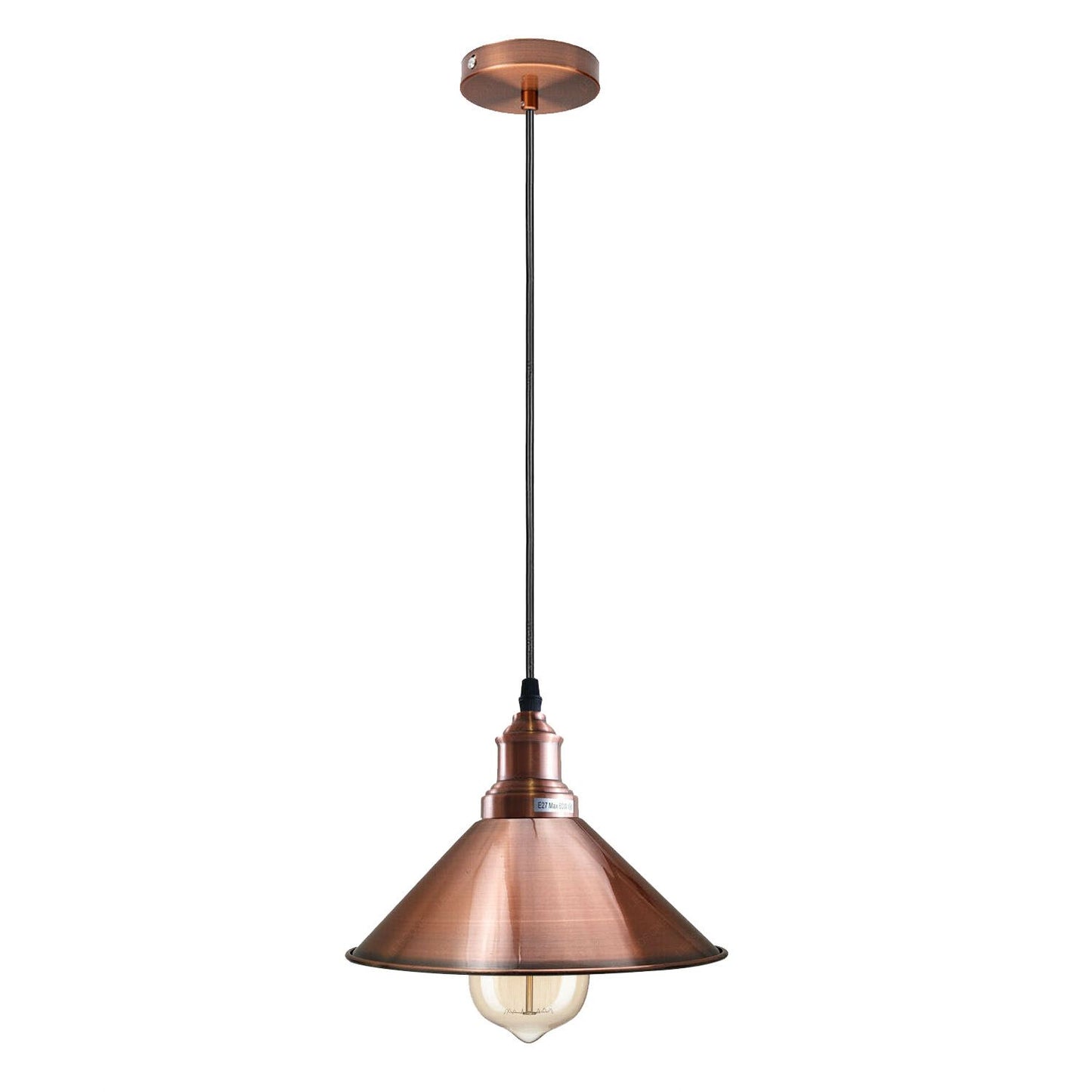 Modern Retro Vintage Metal Cone Shape Copper Pendant Light