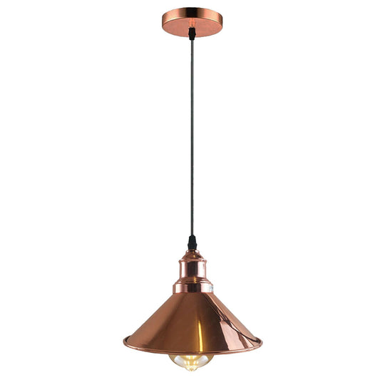  Vintage Metal Cone Rose Gold single ceiling Pendant Light