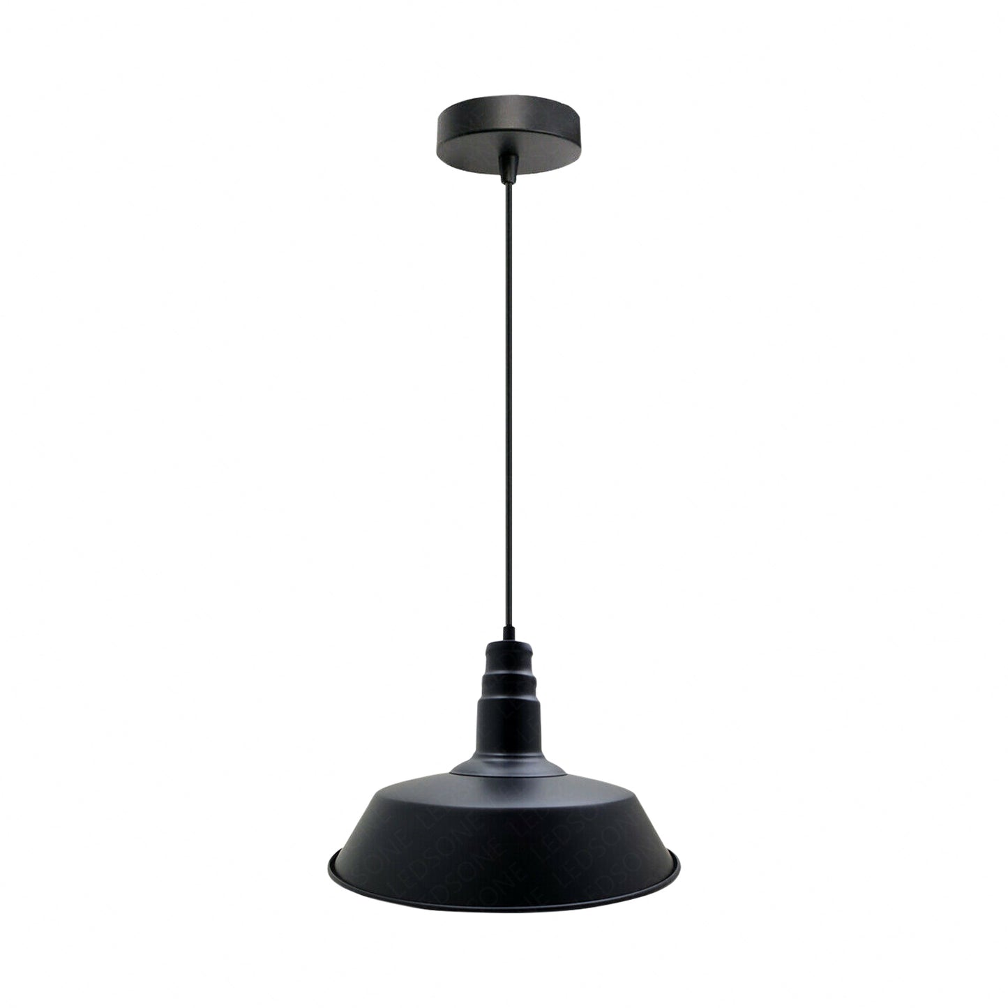 Vintage Barn slotted Brushed Black Metal Ceiling Pendant Light