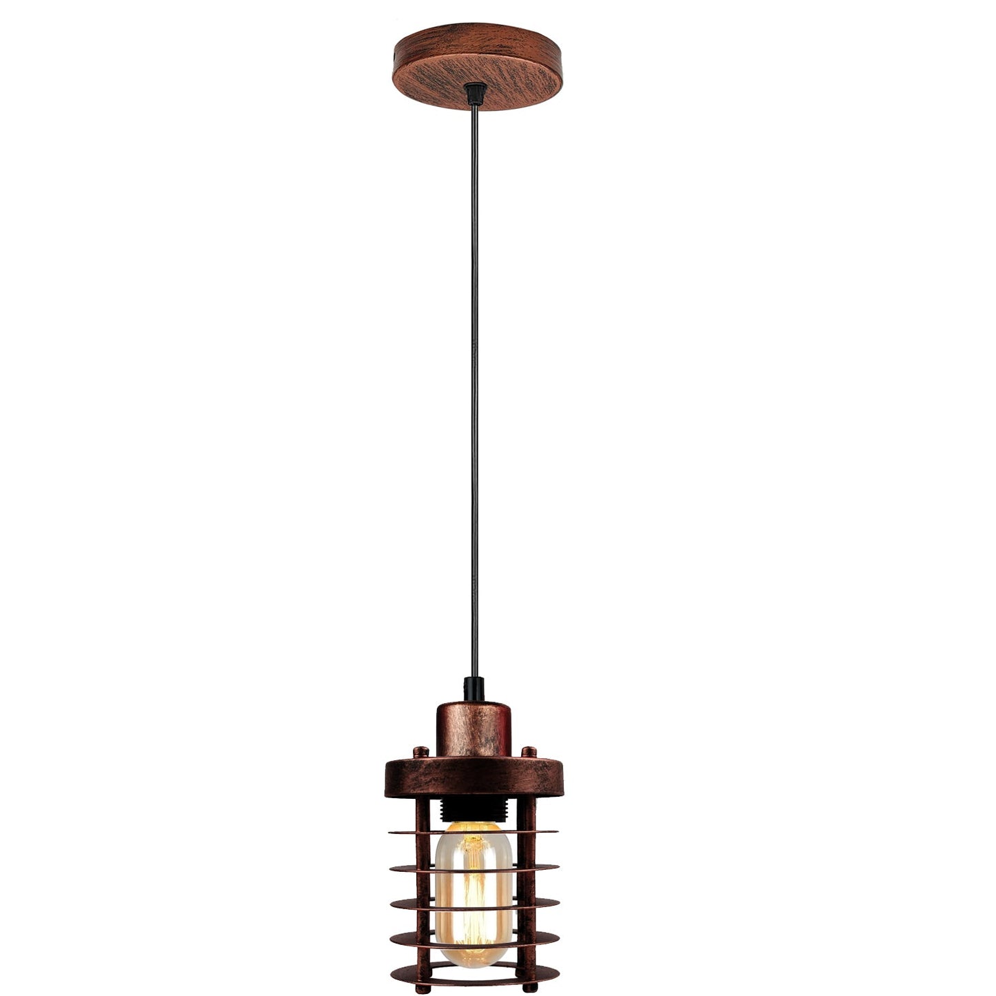 Modern Retro Step round Rustic Red cage pendant light round ceiling base