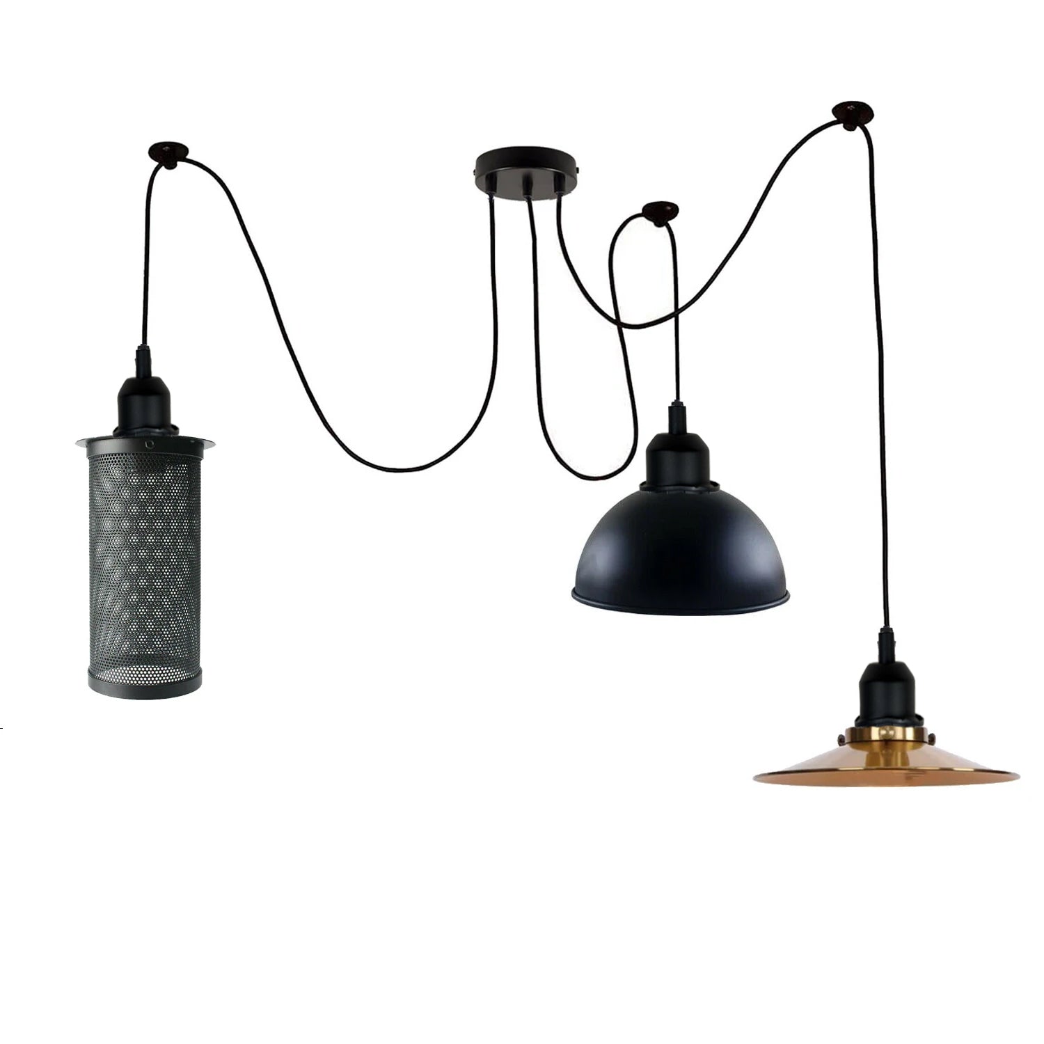 2m Pendant Light Cage Retro Industrial Ceiling Light Spider Lamp –  Vintagelite