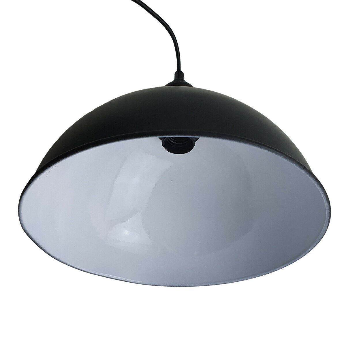 Vintage Retro Style Curved Design Black Pendant Light Vintagelite.UK
