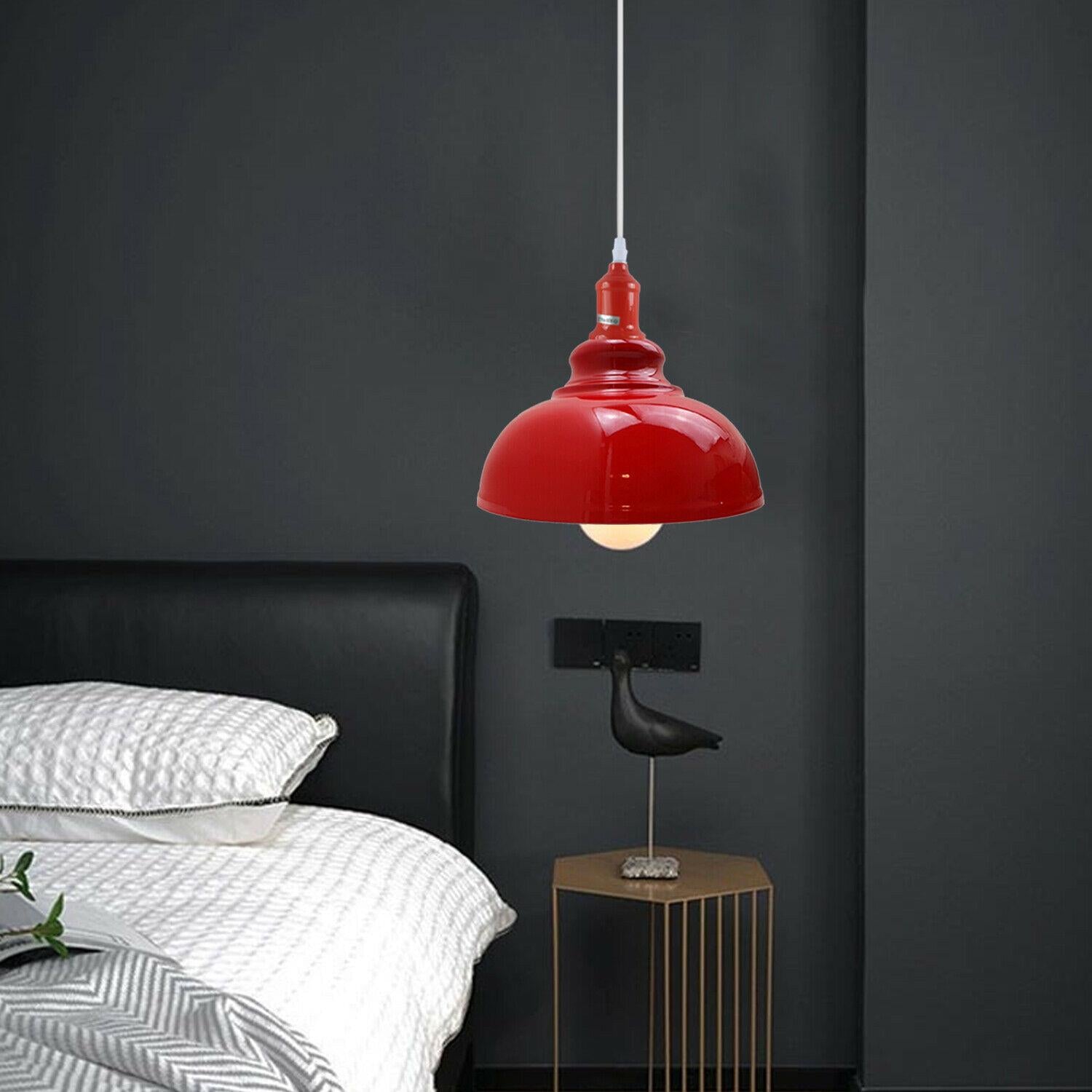 Red industrial deals pendant light