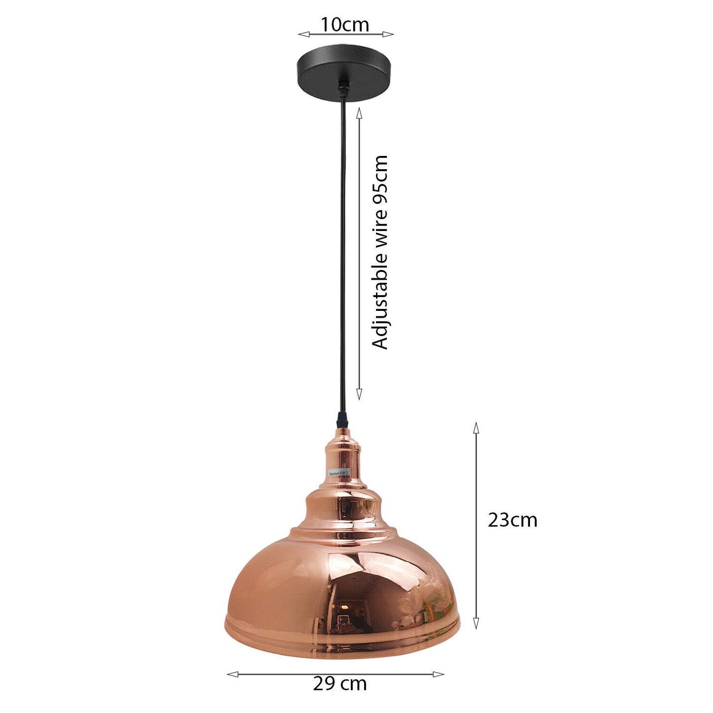 Rose Gold Modern Industrial Dome Shade Ceiling Lighting Pendants-Size Image