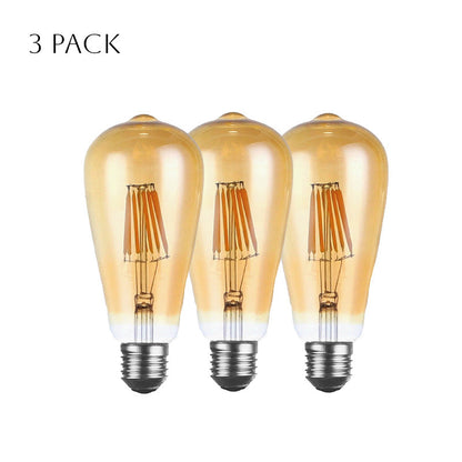 6W Filament Bulbs ST64 E27 Dimmable Vintage LED Retro ~3034