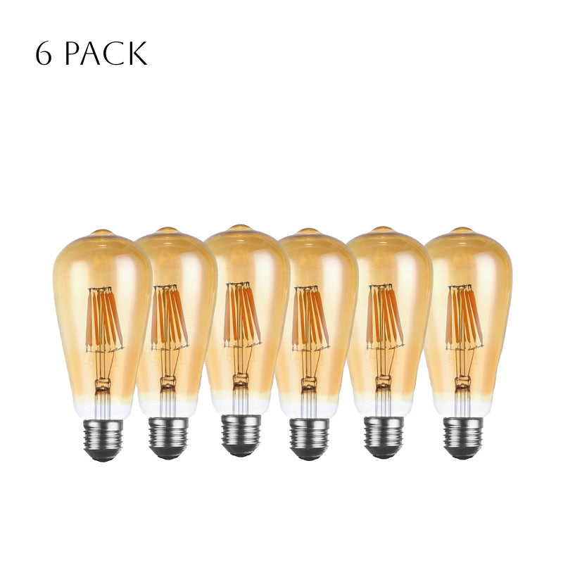 6W Filament Bulbs ST64 E27 Dimmable Vintage LED Retro ~3034