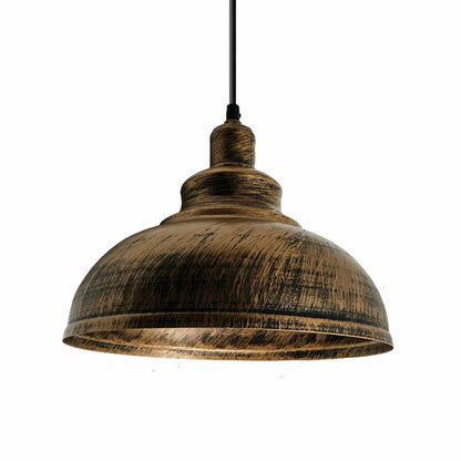 Brushed Copper Modern Industrial Dome Shade Lighting Pendants