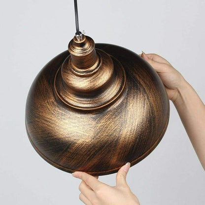 Brushed Copper Modern Industrial Dome Shade Lighting Pendants