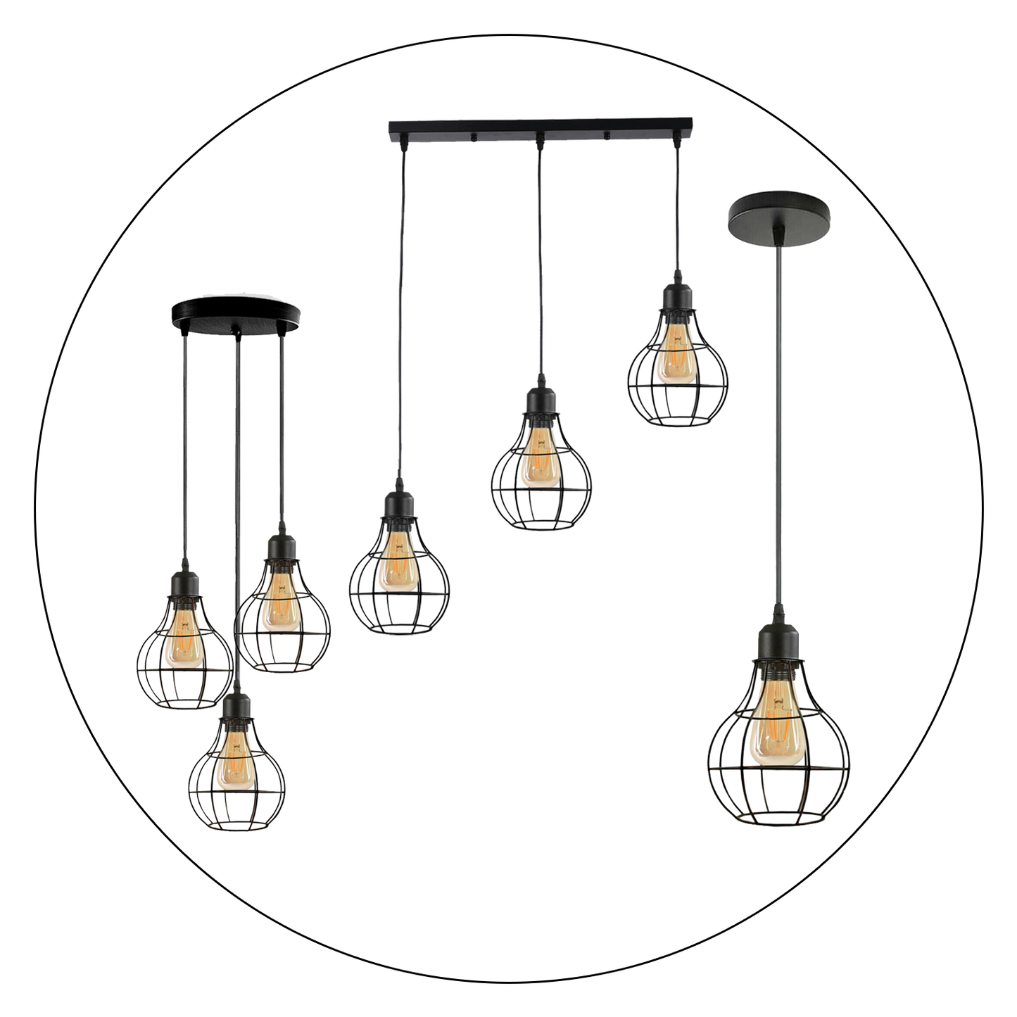  Cartama Chrome pendant cage lamp