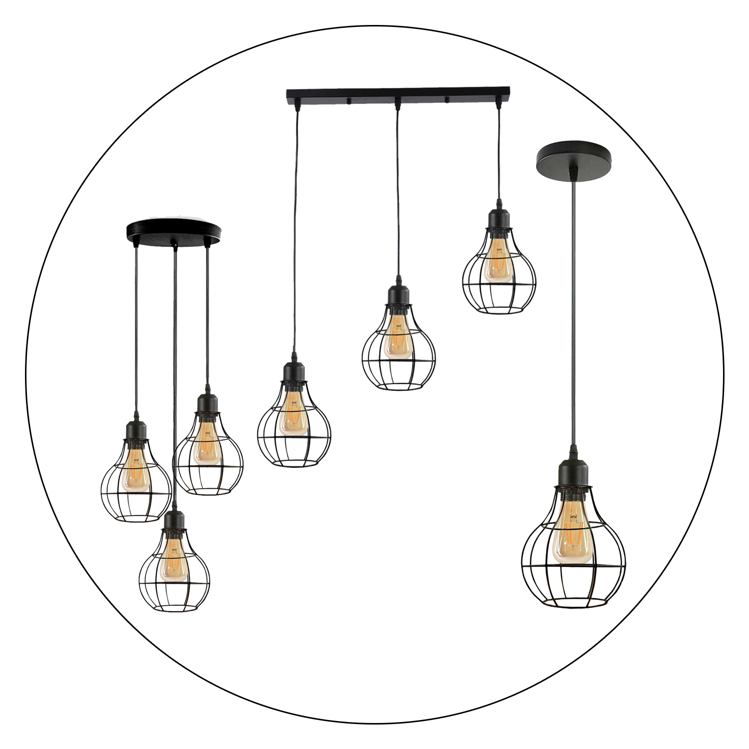  Cartama Chrome pendant cage lamp