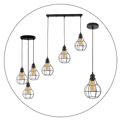  Cartama Chrome pendant cage lamp