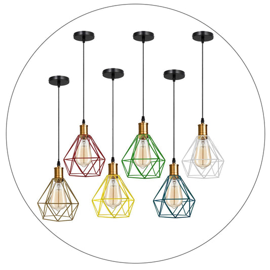 Vintage Diamond Cage Pendant Light