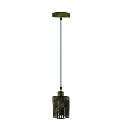 Drum Brushed Brass Ceiling Pendant Light