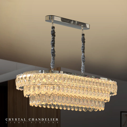 Crystal Oval Droplet Ceiling Chandelier ~3668