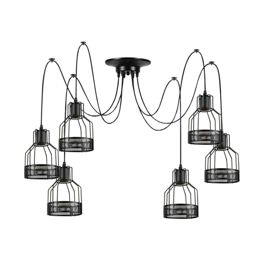 Unique spider light with retro design and industrial style