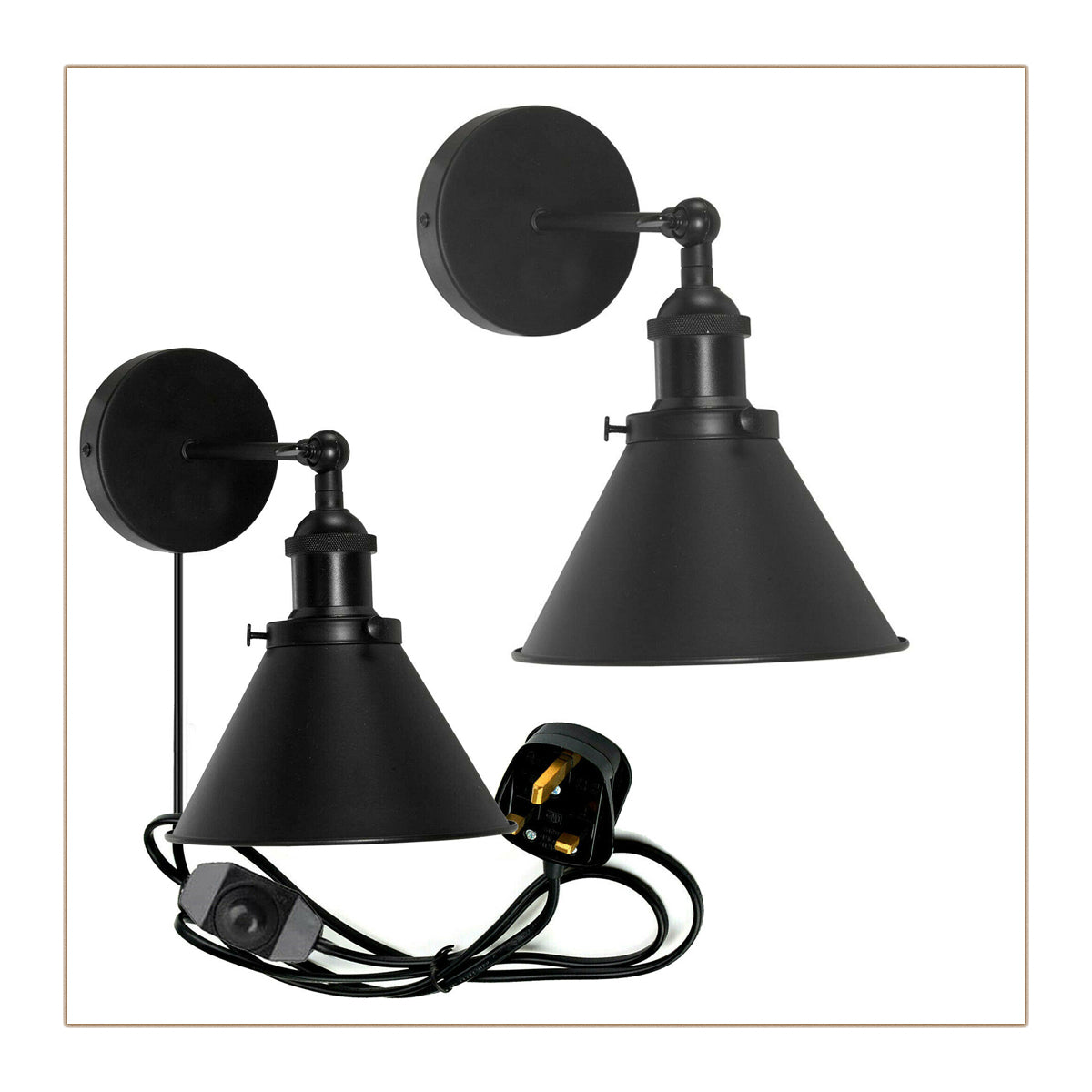 Modern black plug in deals wall sconce