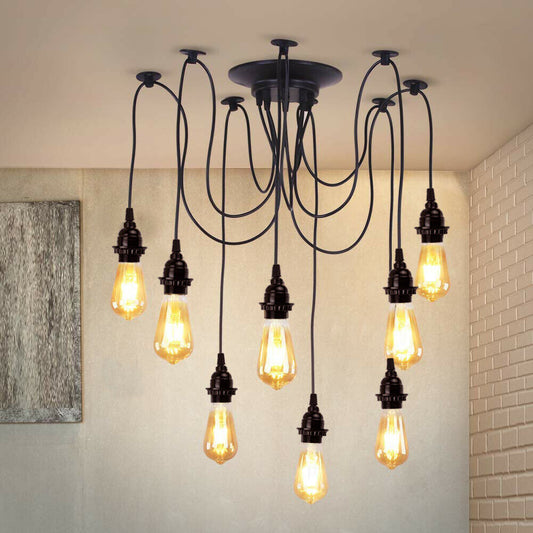 8-way spider pendant light with free bulbs.