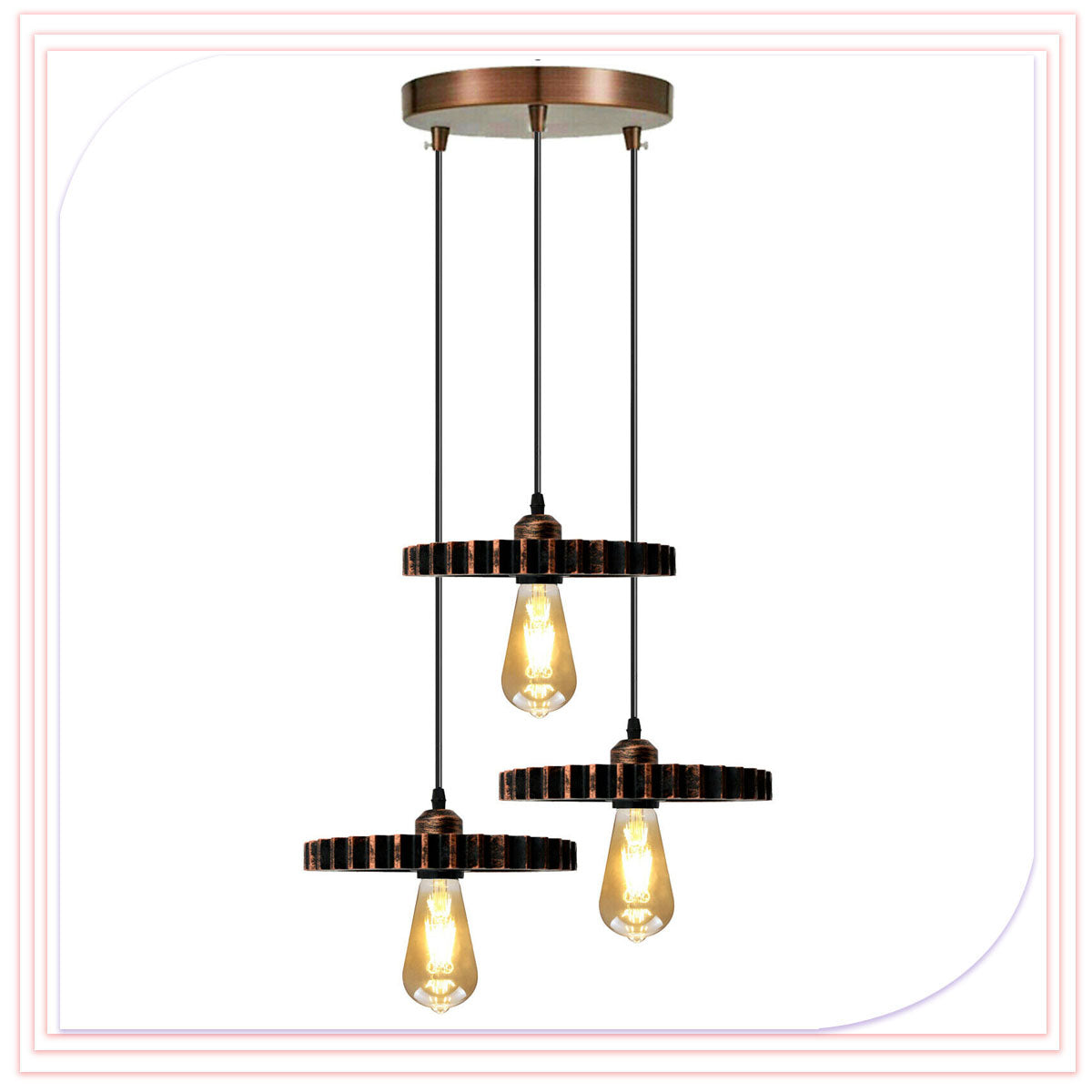 3 Head Wheel Shaped Ceiling Lamp With  Bulb