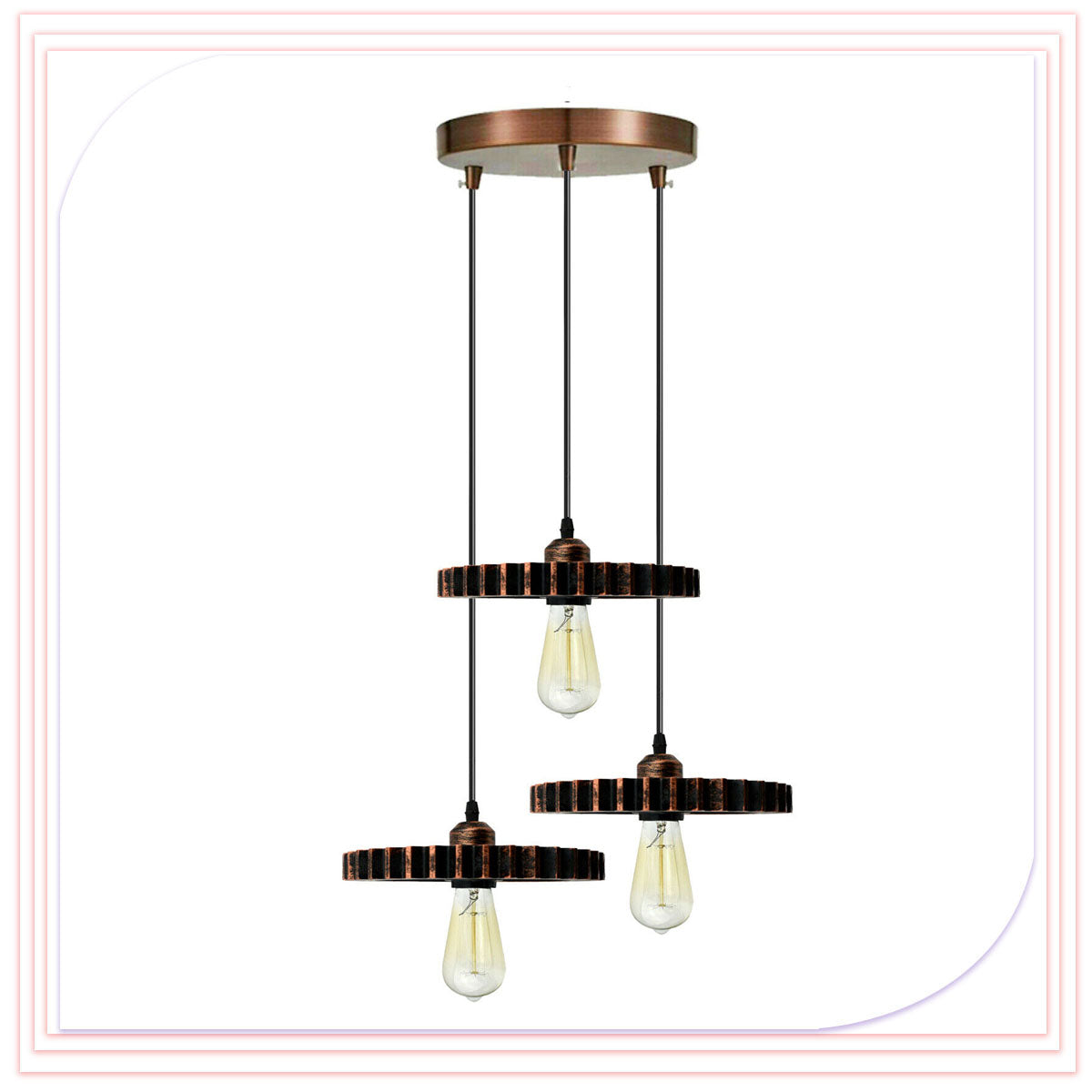 3 Head Wheel Shaped Ceiling Lamp With Bulb