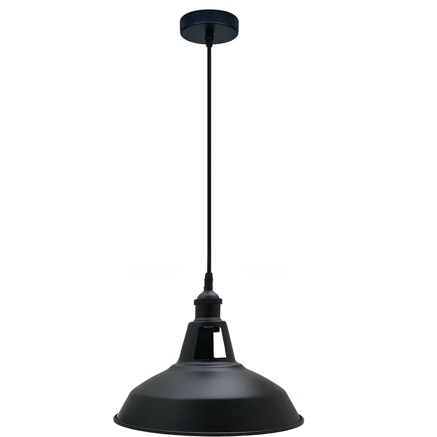 Black Vintage Barn Slotted Chandelier Pendant Hanging Lighting