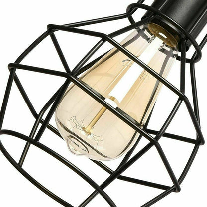 Spider pendant light with wire cage shades